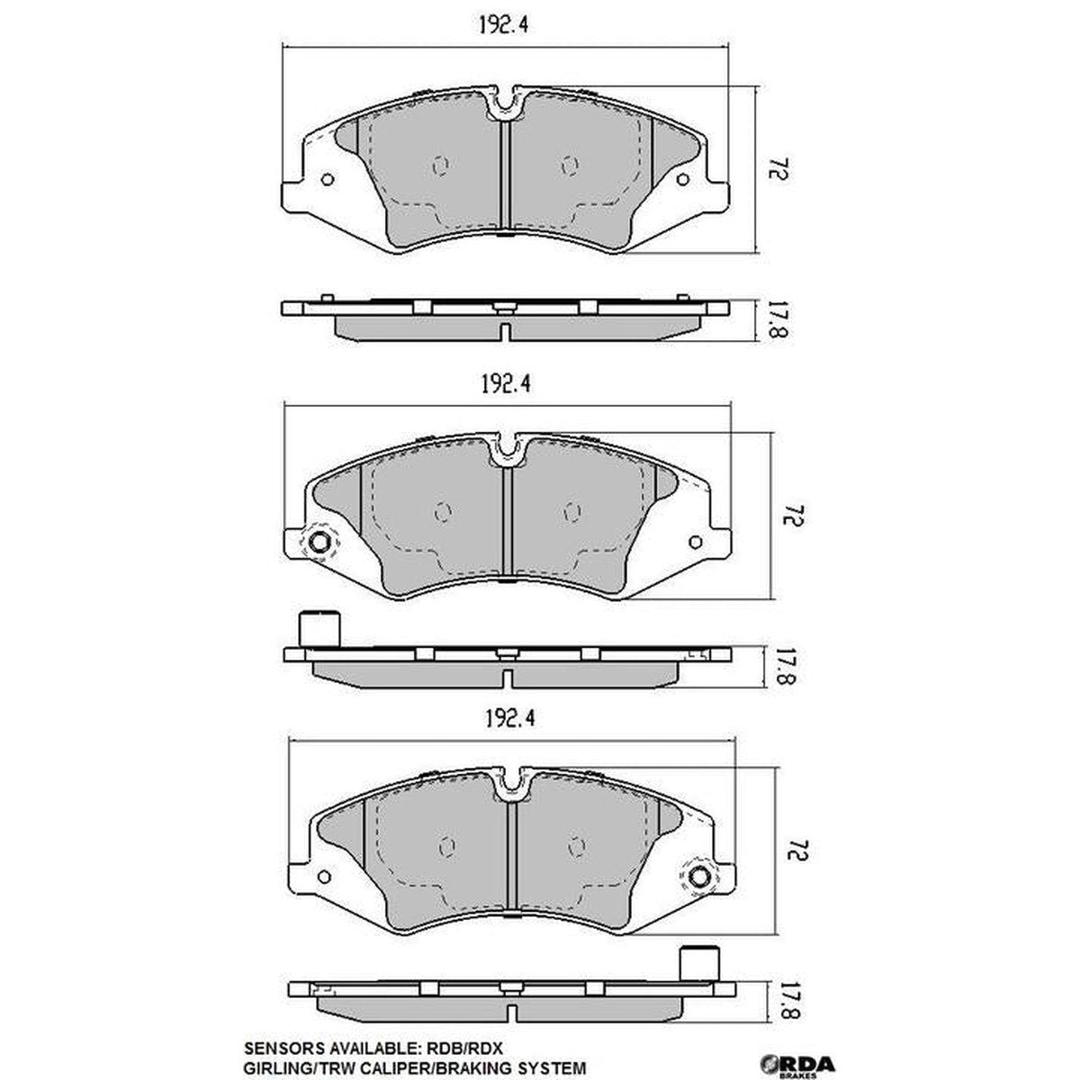 RDA GP Max Brake Pad Set Front RDB2175