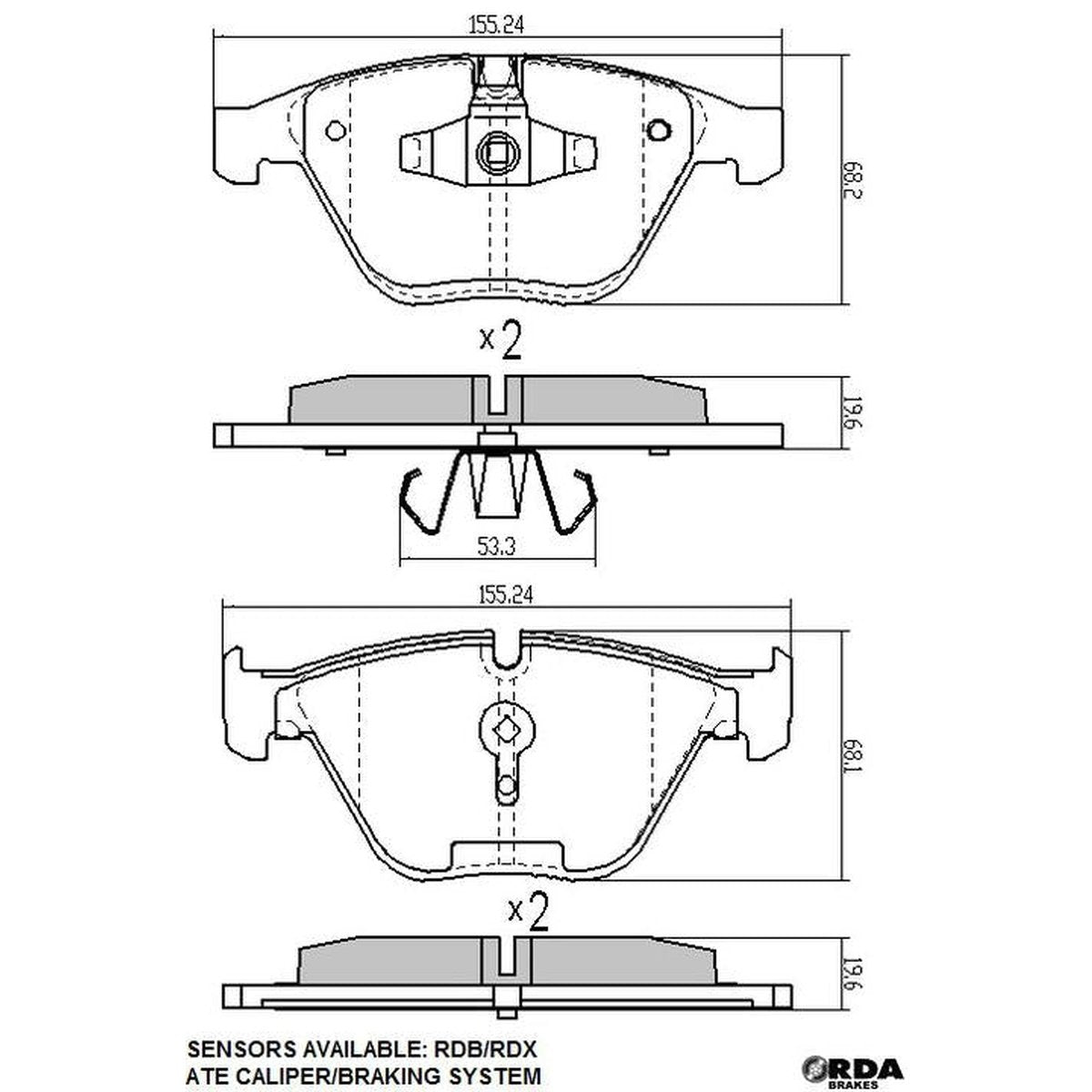 RDA Phantom Ceramic Brake Pad Set Front RDC2235