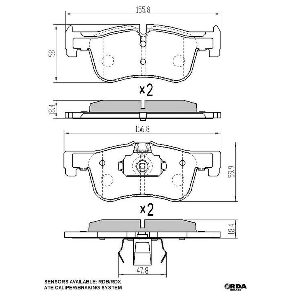 RDA GP Max Brake Pad Set Front RDB2249