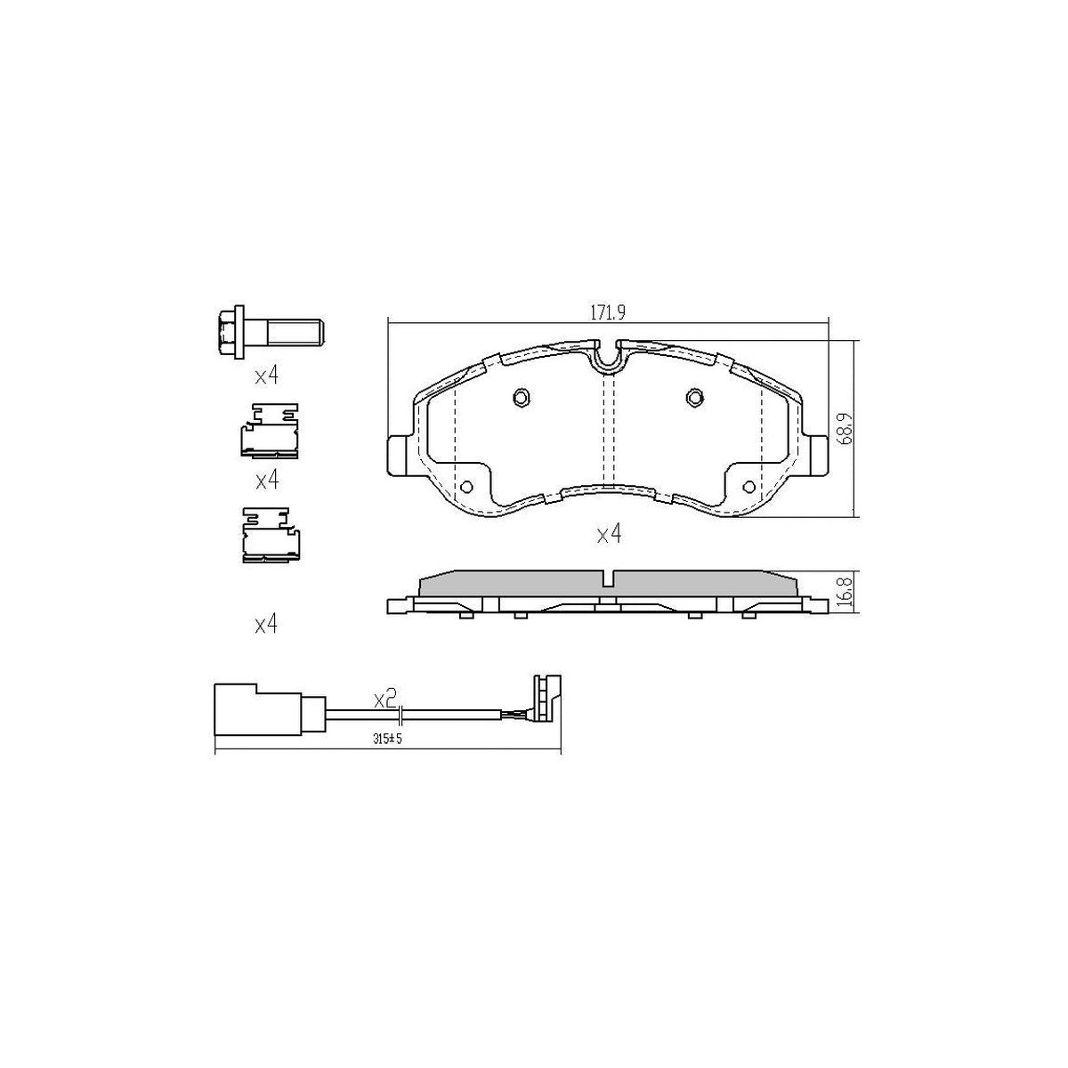 RDA GP Max Brake Pad Set Front RDB2344