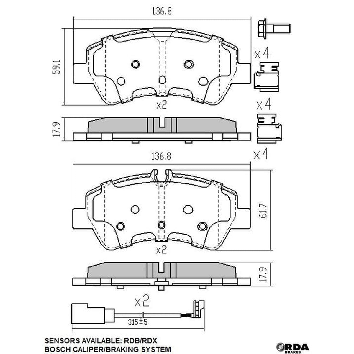 RDA Phantom Ceramic Brake Pad Set Rear RDC2345