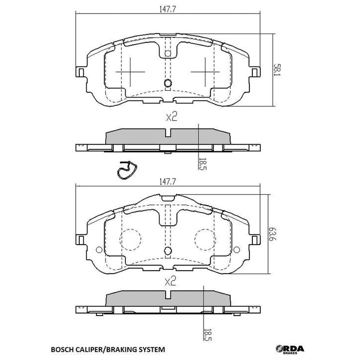 RDA GP Max Brake Pad Set Front RDB2389