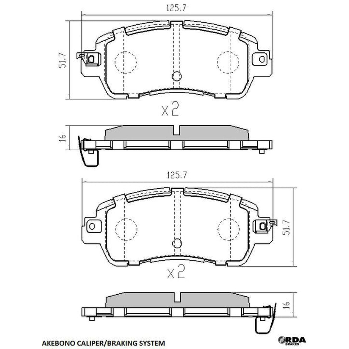 RDA GP Max Brake Pad Set Front RDB2397