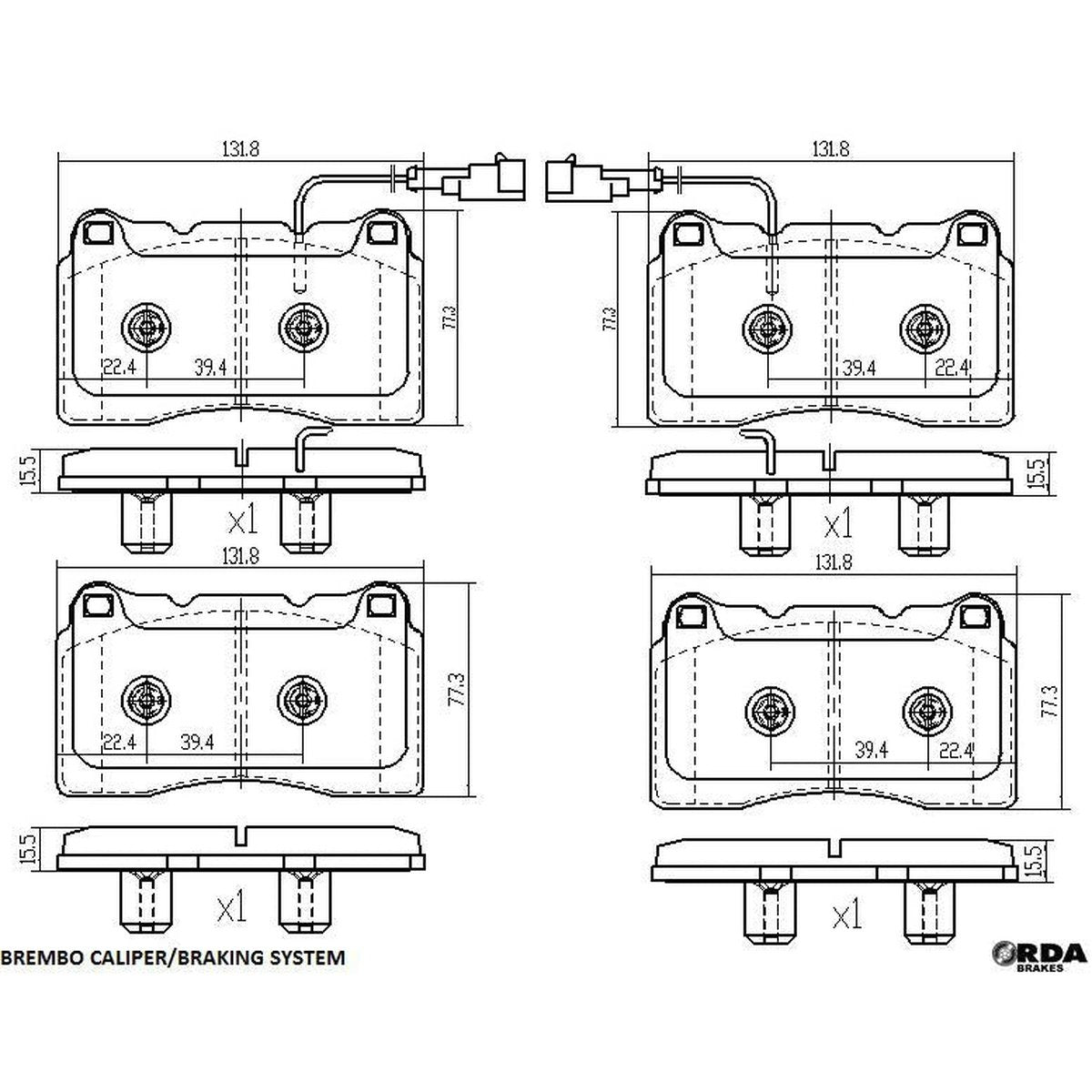 RDA GP Max Brake Pad Set Front RDB2404