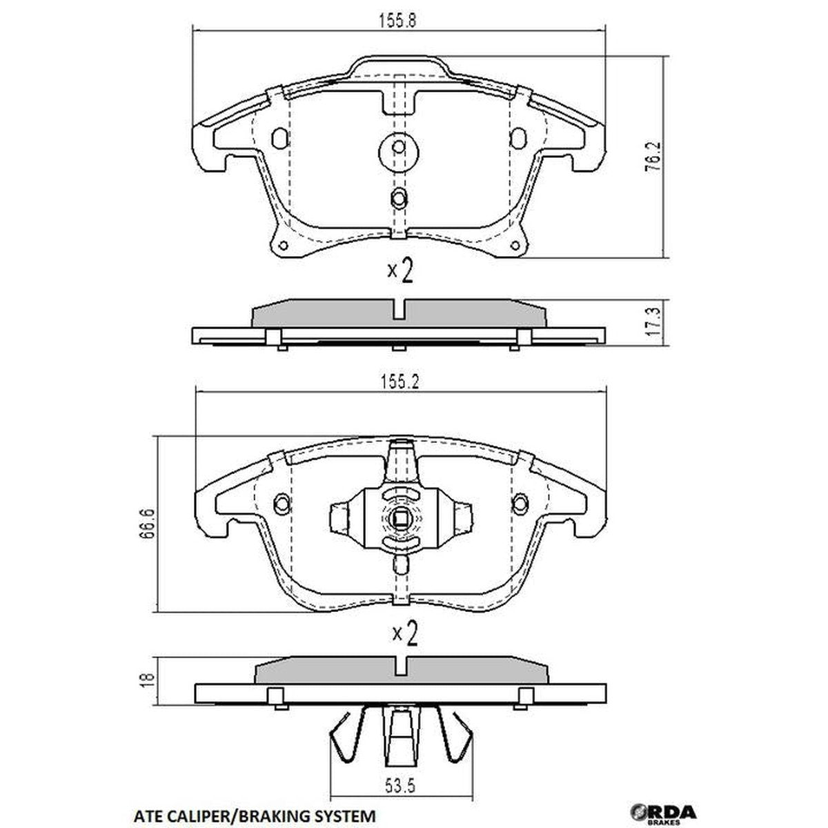 RDA GP Max Brake Pad Set Front RDB2406