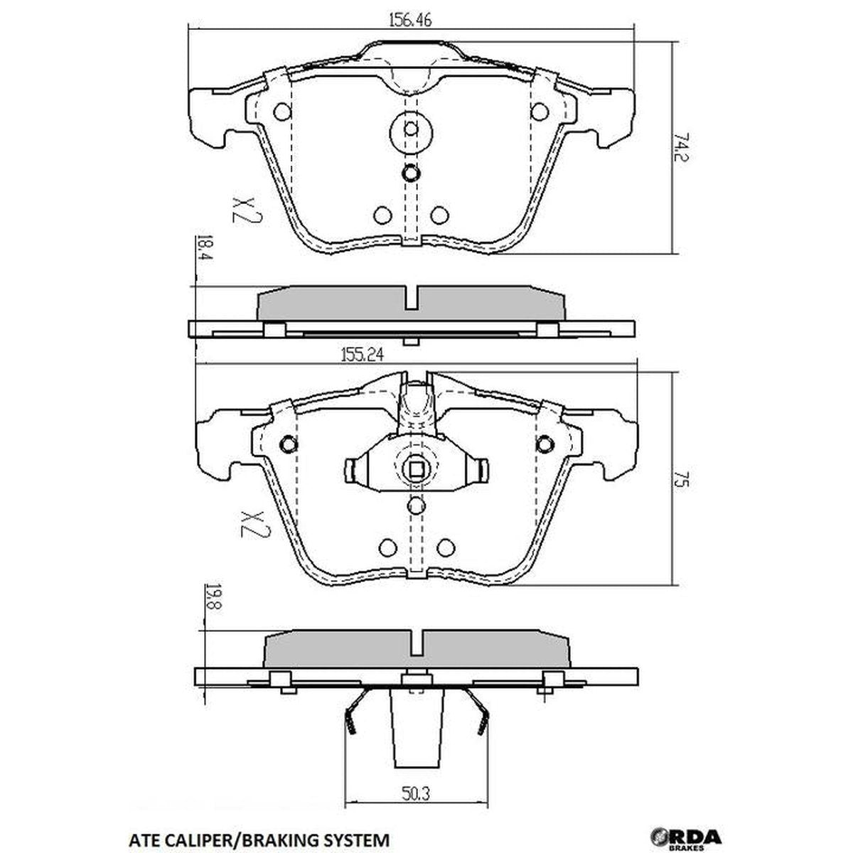 RDA GP Max Brake Pad Set Front RDB2410