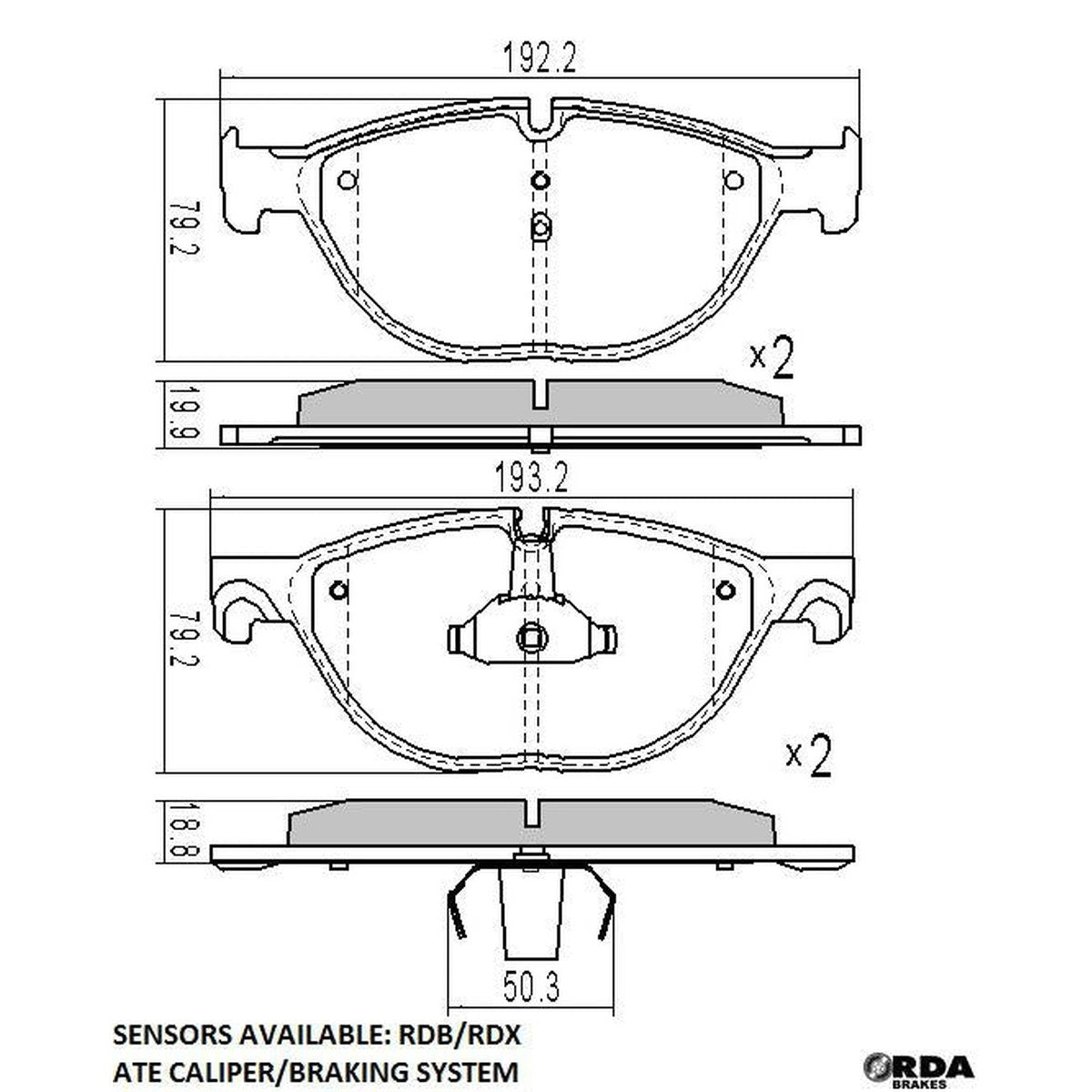 RDA GP Max Brake Pad Set Front RDB2412