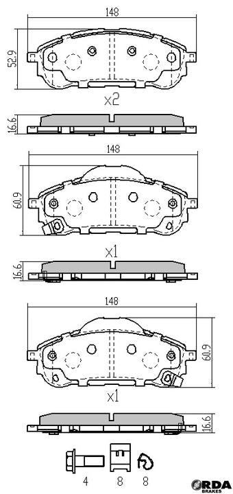 RDA GP Max Brake Pad Set Rear RDB2421