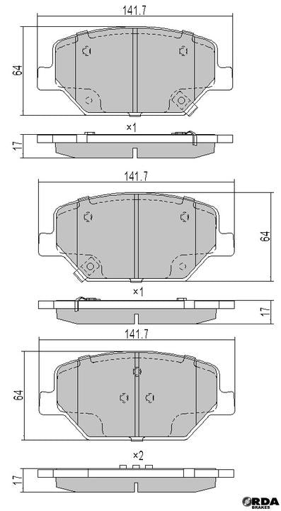 RDA GP Max Brake Pad Set Front RDB2429