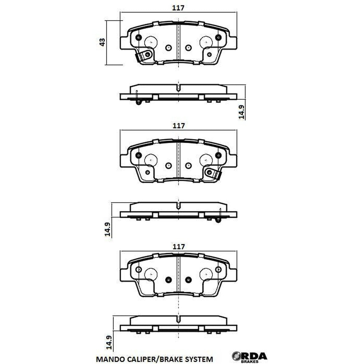 RDA GP Max Brake Pad Set Rear RDB2435