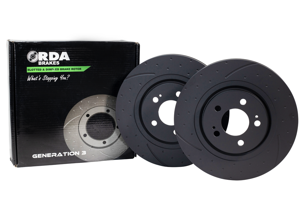 RDA Slotted And Dimpled Brake Rotor Pair 274mm Front RDA7528D