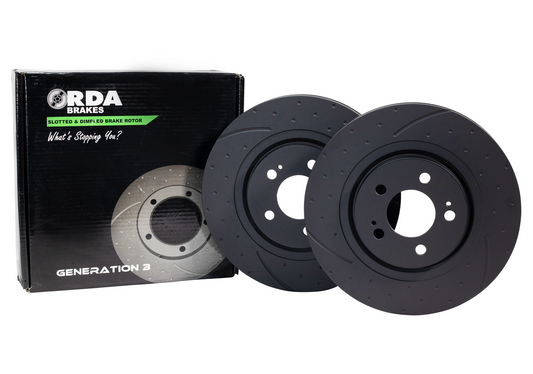 RDA Slotted And Dimpled Brake Rotor Pair 294mm Front RDA7625D