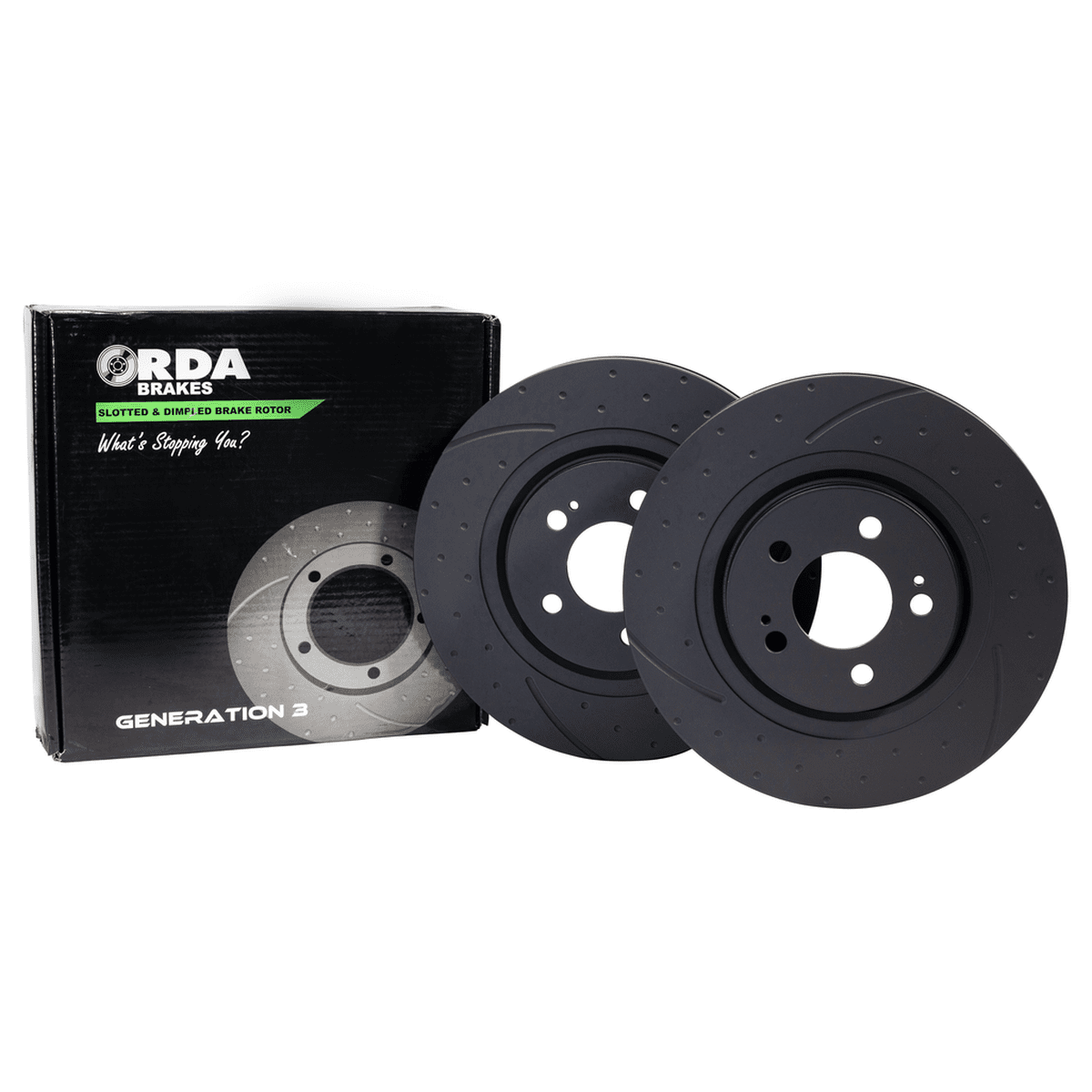 RDA Slotted And Dimpled Brake Rotor Pair 336mm Front RDA8123D