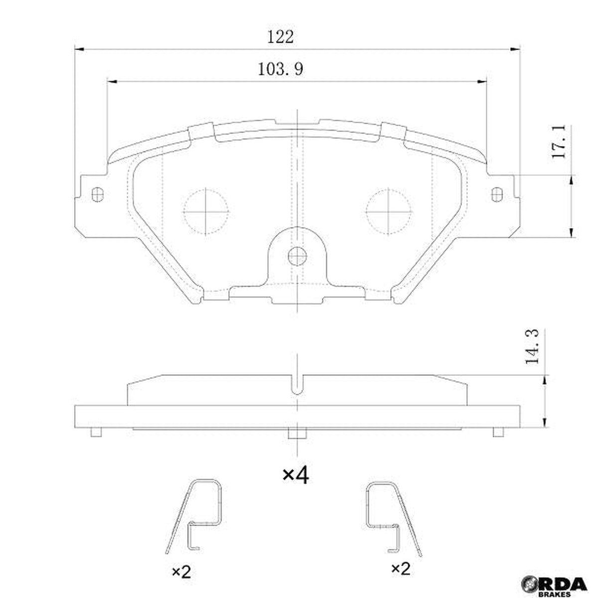 RDA GP Max Brake Pad Set Rear RDB2454