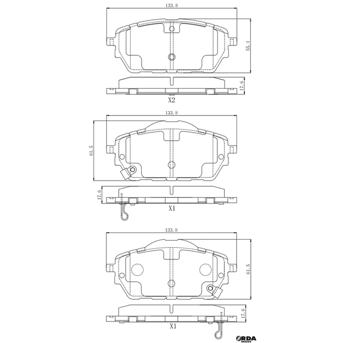 RDA GP Max Brake Pad Set Front RDB2455