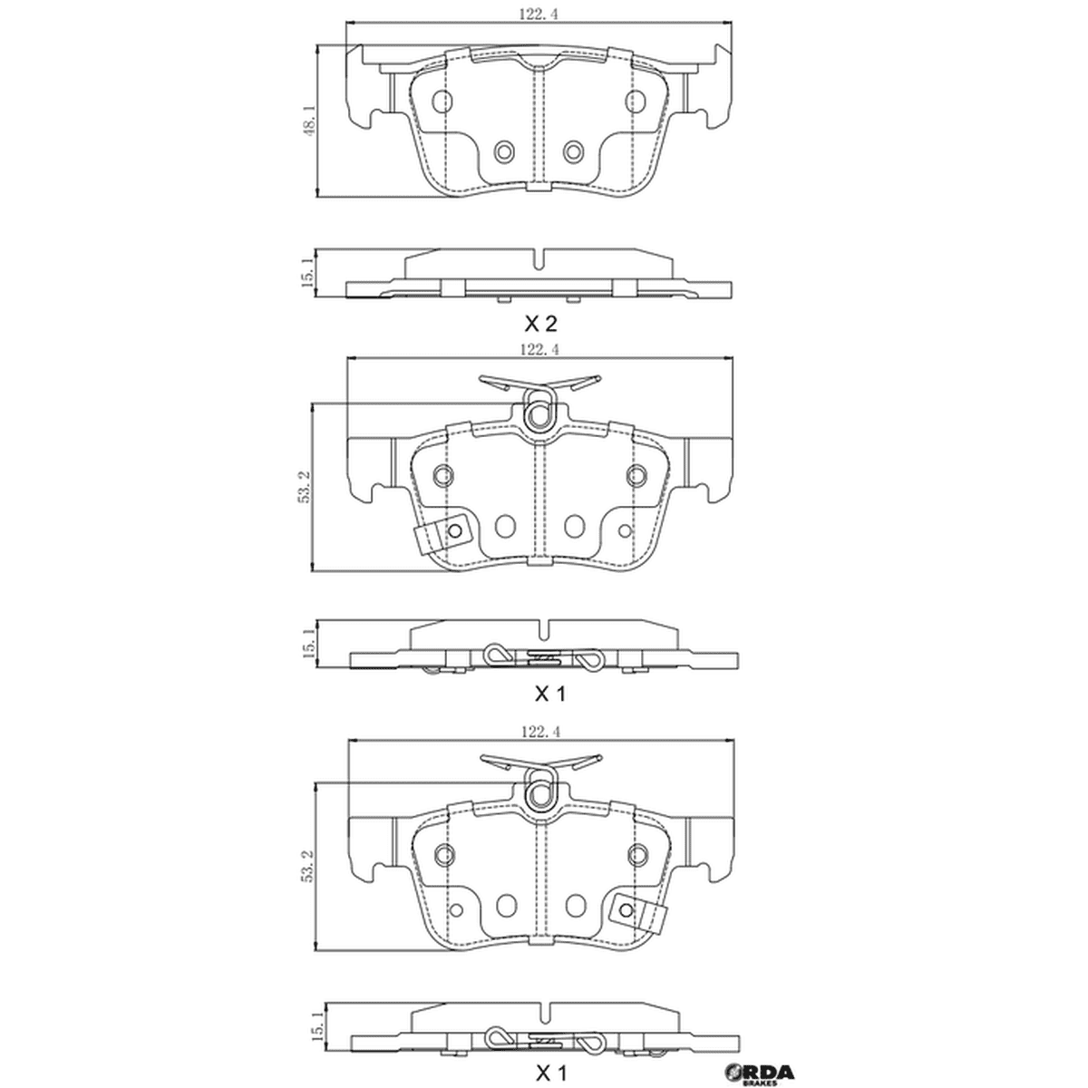 RDA GP Max Brake Pad Set Rear RDB2458