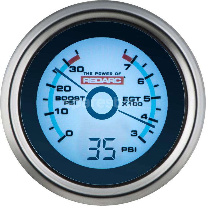 REDARC EGT & 52mm Boost Gauge G52-BEP (Compatible with Oil Pressure Display)