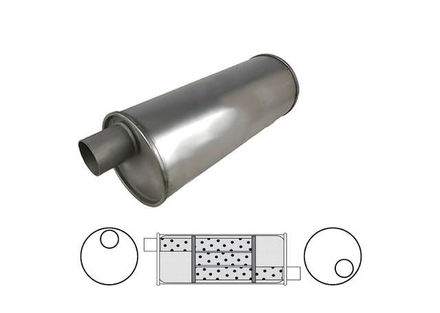 Redback Round Muffler 18" Long 2.25" Offest RH Triflow Mild M815R