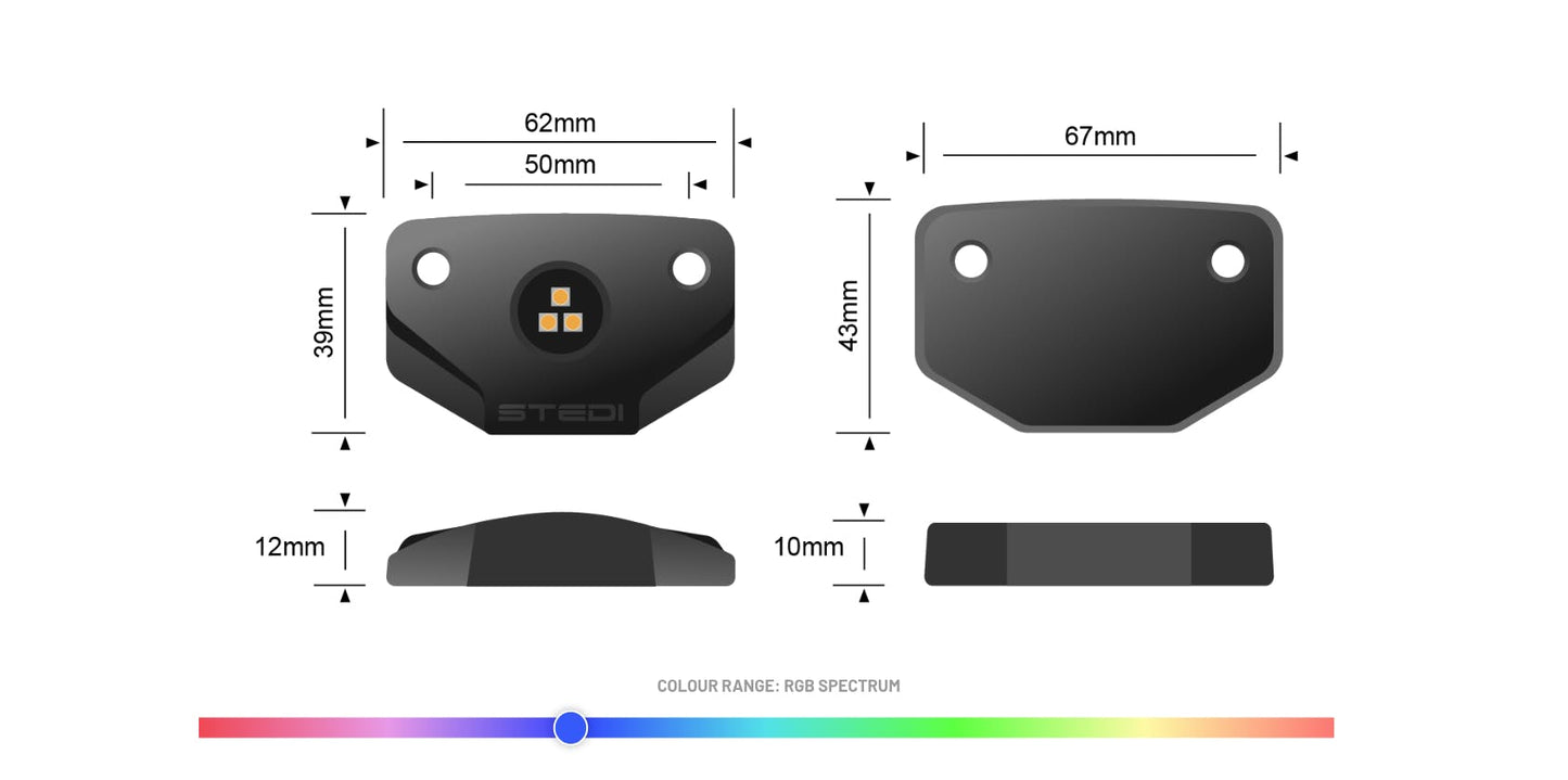 STEDI Surface LED Rock Lights RGB Single LEDROCKRGB1PC