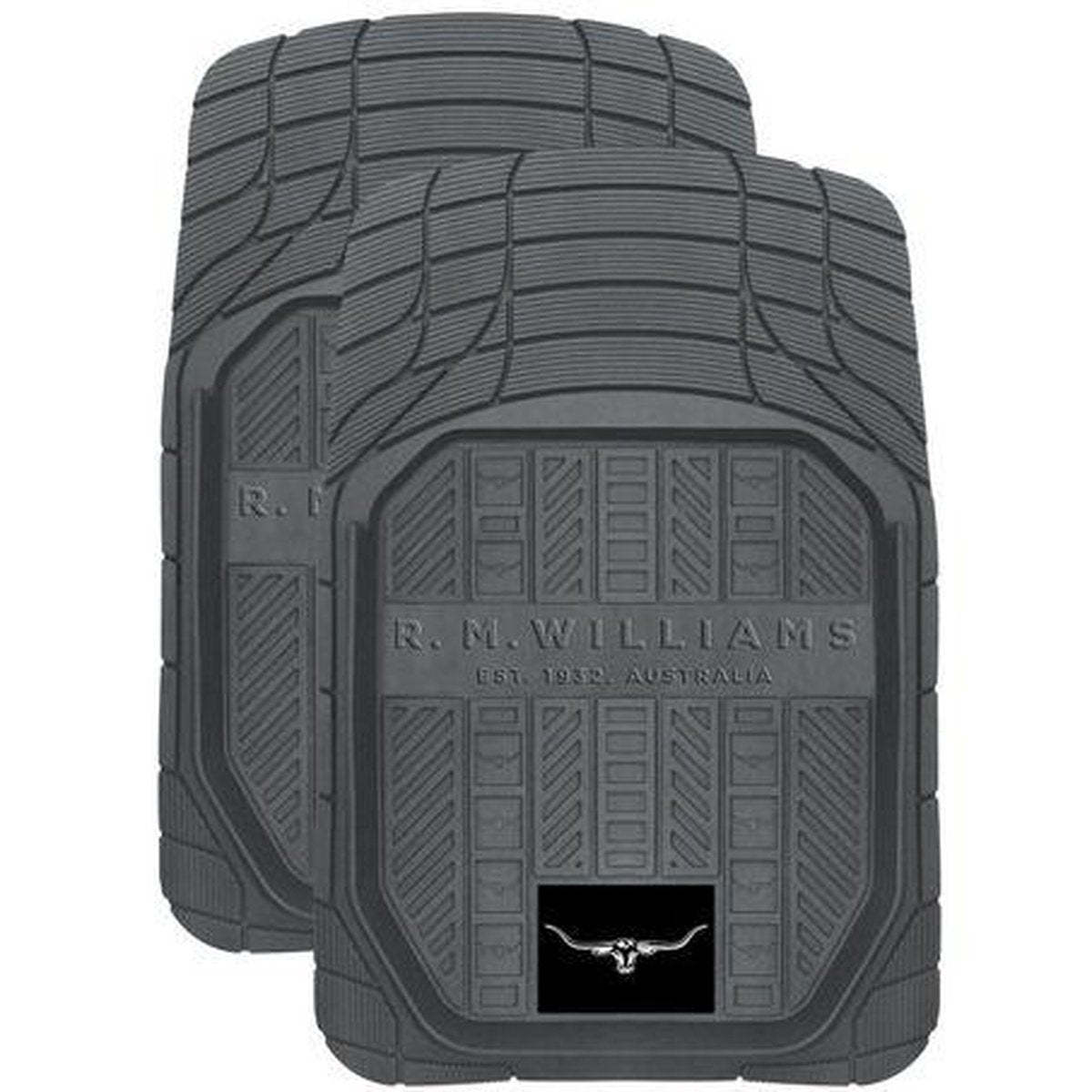 R.M. Williams Rubber Floor Mat Set Front Pair Grey CMRMWGRYFR