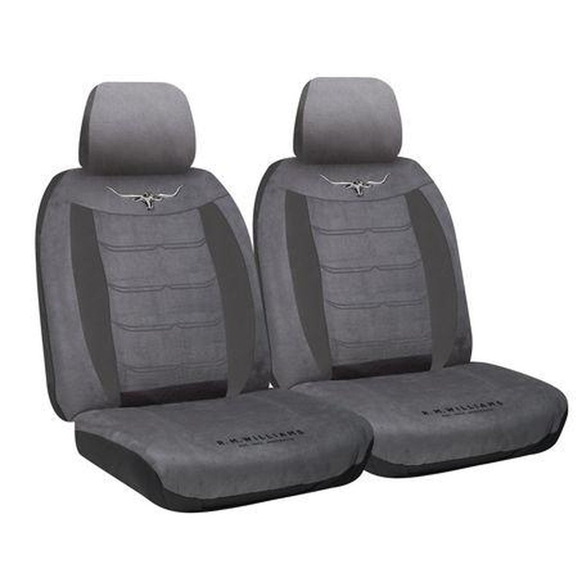 R.M. Williams Seat Cover Set Velour Front Grey VLRMW16GRY30