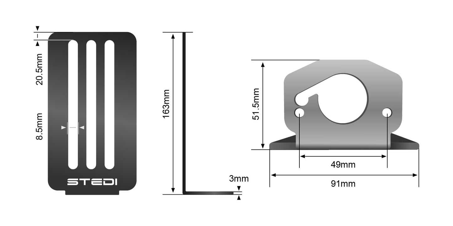 STEDI Roof Rack Light Bracket Pair Surface Rock Light ROOFBRKROCK