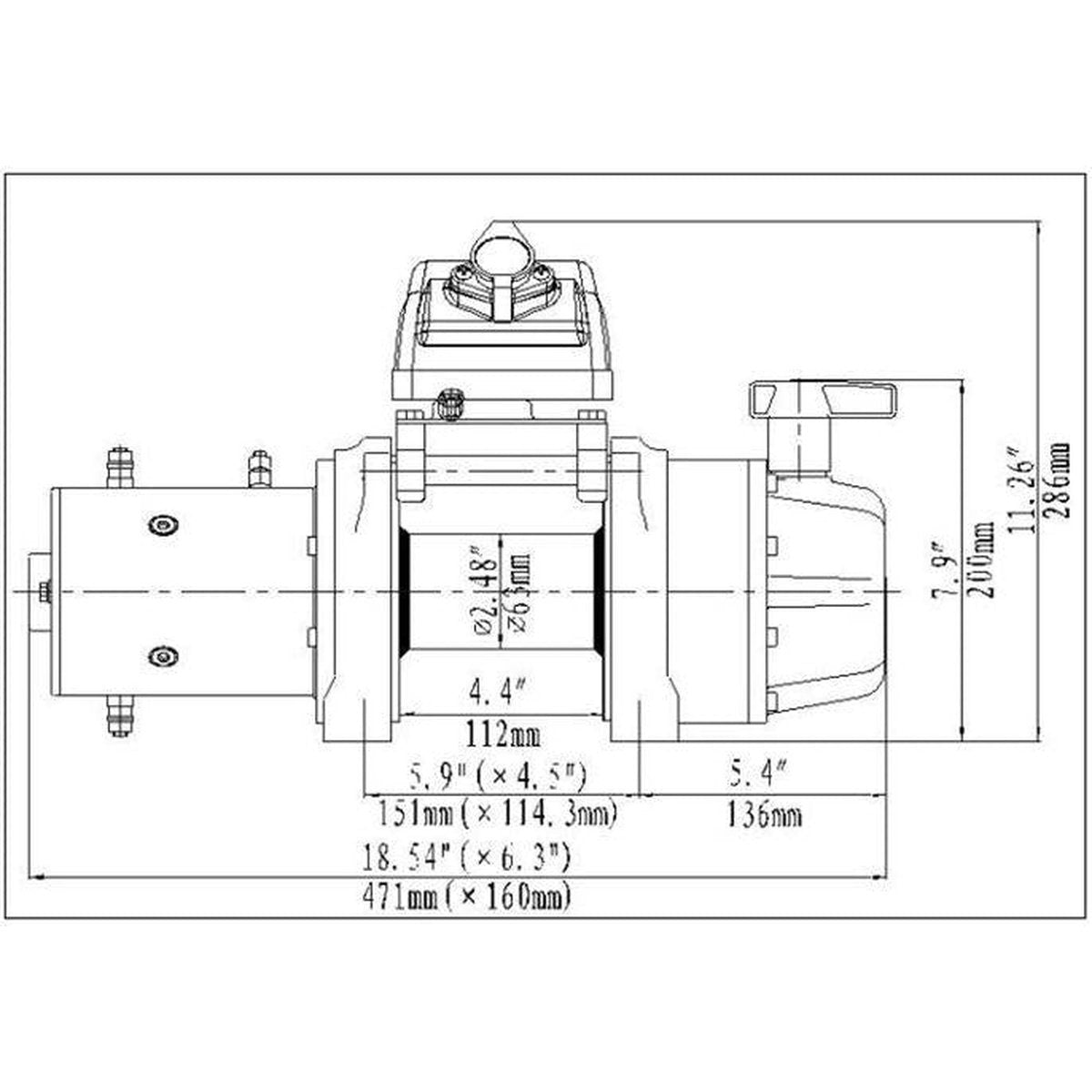 Runva 11XS Premium 4X4 Winch 12V 11000lb W/Synthetic Rope 11XS12VD
