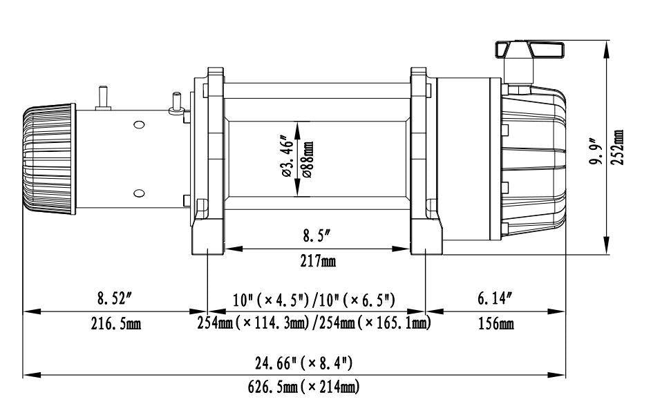 Runva EWB20000 Premium 4X4 Winch 24V 20000lb W/Steel Cable IP67 Protection EWB2000024VS