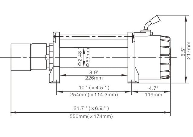 Runva HWX12000 4x4 Hydraulic Winch 12V 12000lb W/Steel Cable & Directional Control HWX1200012VS