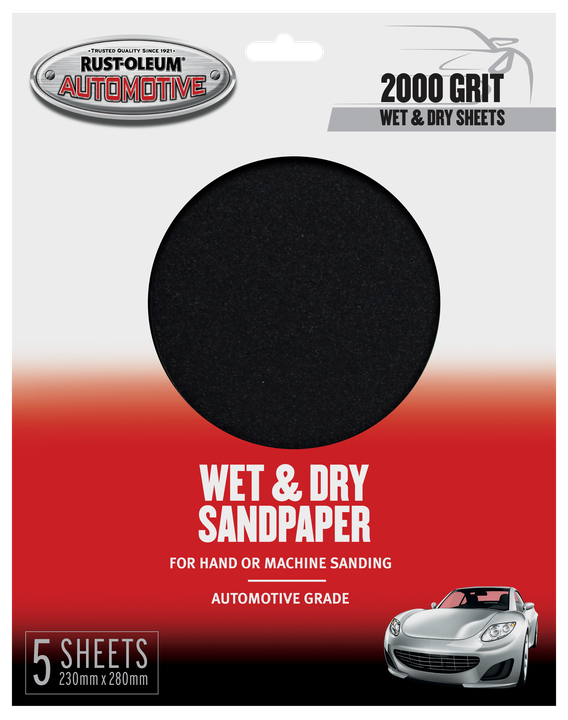 Rust-Oleum Wet & Dry Sandpaper 2000 Grit 5 Pack 367639