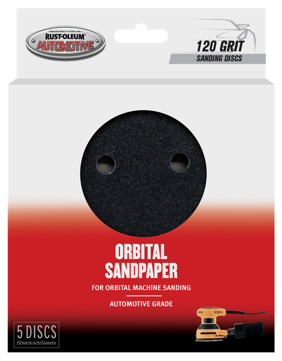 Rust-Oleum Velcro Orbital Sandpaper 6" 120 Grit 5 Pack 367663