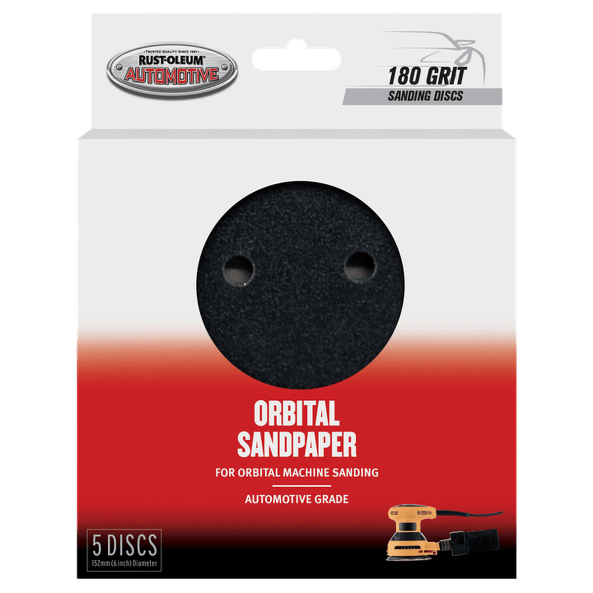 Rust-Oleum Velcro Orbital Sandpaper 6" 180 Grit 5 Pack 367664