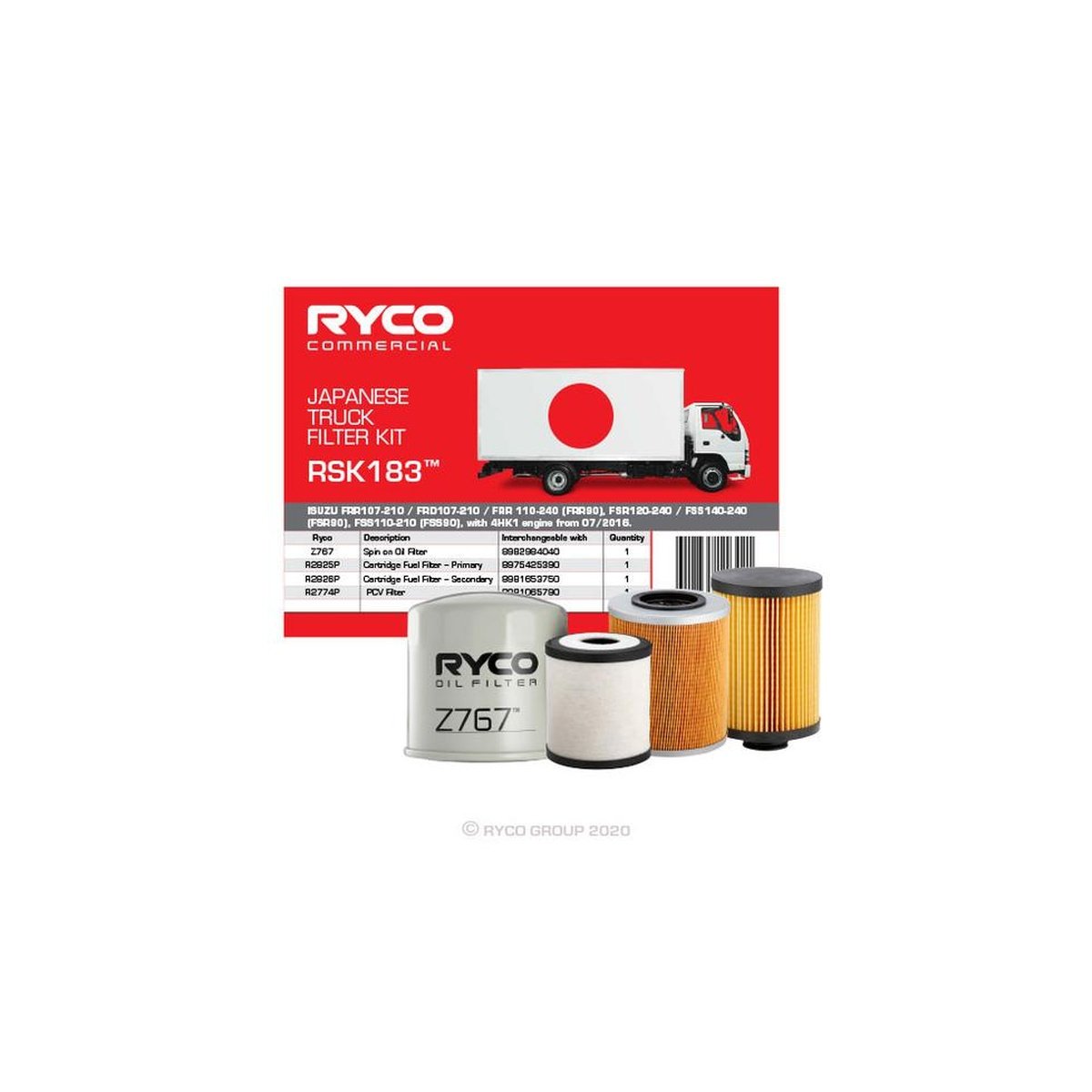Ryco 4x4 Filter Service Kit RSK183