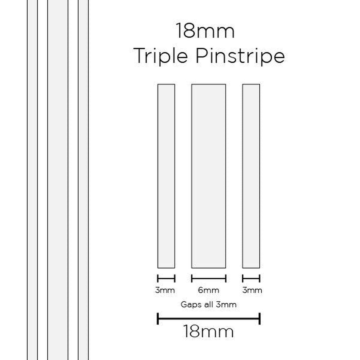 SAAS Pinstripe Triple White 18mm x 10m 11102