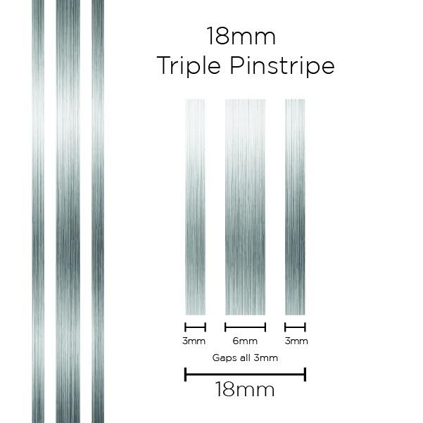 SAAS Pinstripe Triple Silver 18mm x 10m 11107