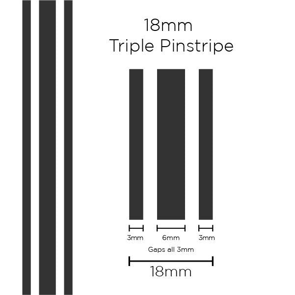 SAAS Pinstripe Triple Charcoal 18mm x 10m 11108