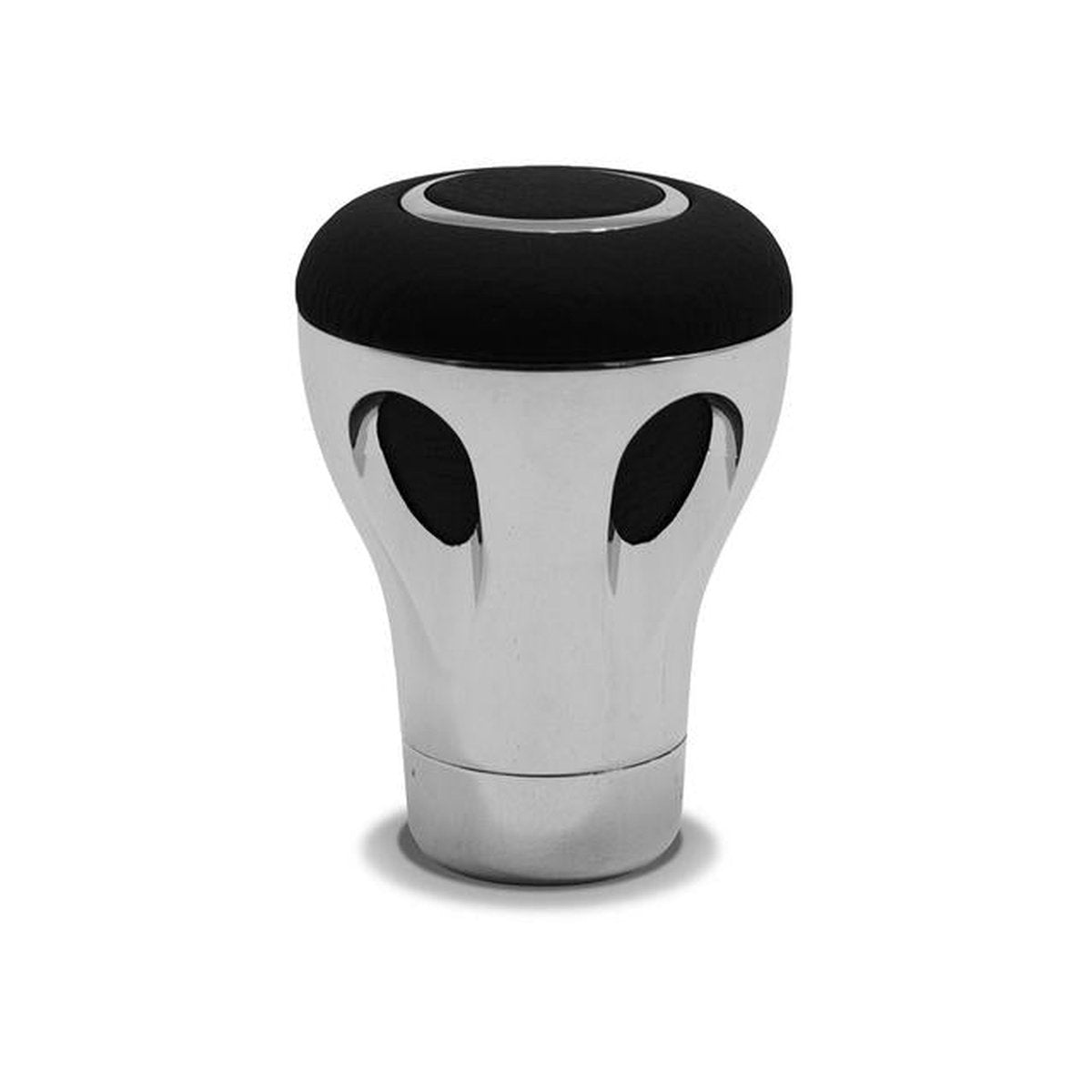 SAAS Gear Knob - Chrome/Black Leather Inserts 20530B