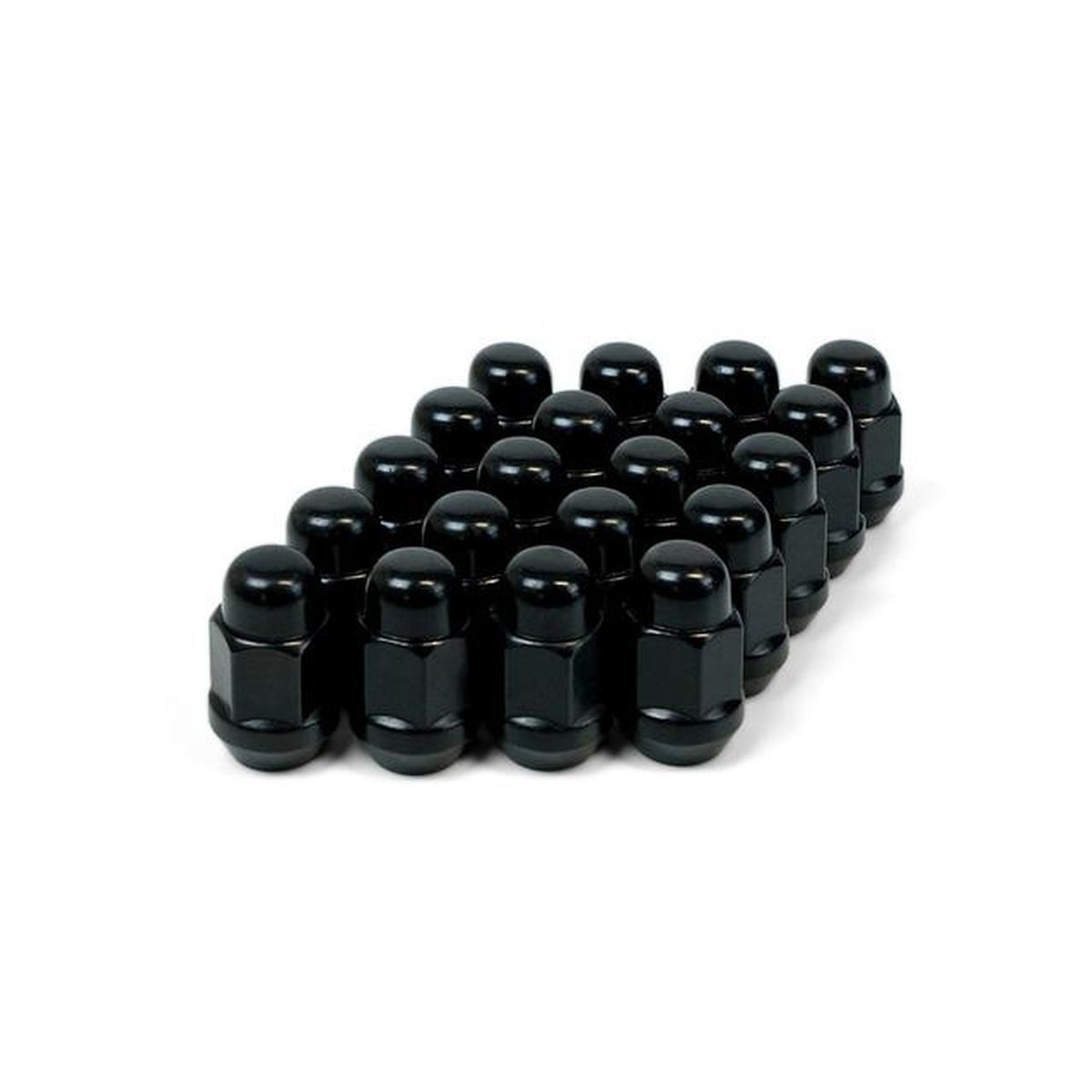 SAAS Wheel Nut Acorn Bulge 1/2" Black 35mm (20 Pack) 33531BBC