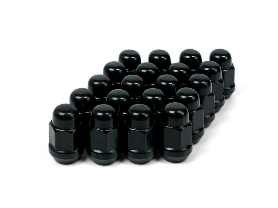 SAAS Wheel Nut Acorn Bulge M12x1.25 Black 35mm (20 Pack) 33535BBC