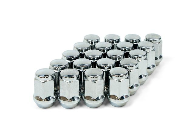 SAAS Wheel Nut Flat Head Bulge 1/2" Chrome 35mm (20 Pack) 43591B