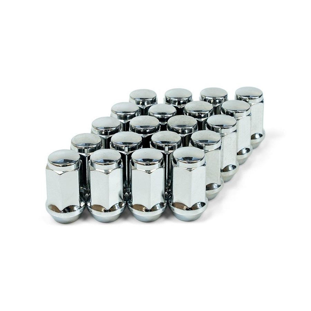 SAAS Wheel Nut Flat Head Bulge 1/2" Chrome 40mm (20 Pack) 44091B