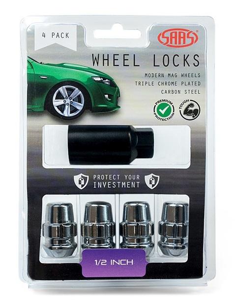 SAAS Locking Wheel Nuts Splined Acorn Bulge 1/2" (4 Pack) 923321