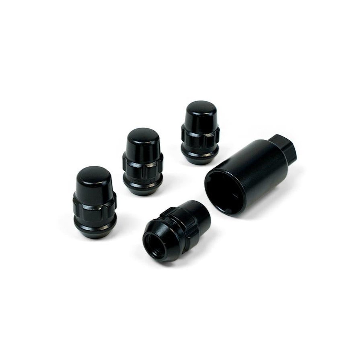 SAAS Locking Wheel Nuts Splined Acorn Bulge M12x1.25 Black (4 Pack) 923325BC