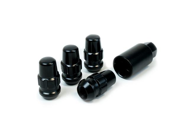 SAAS Locking Wheel Nuts Splined Acorn Bulge M14x1.50 Black 44mm (4 Pack) 924429BC