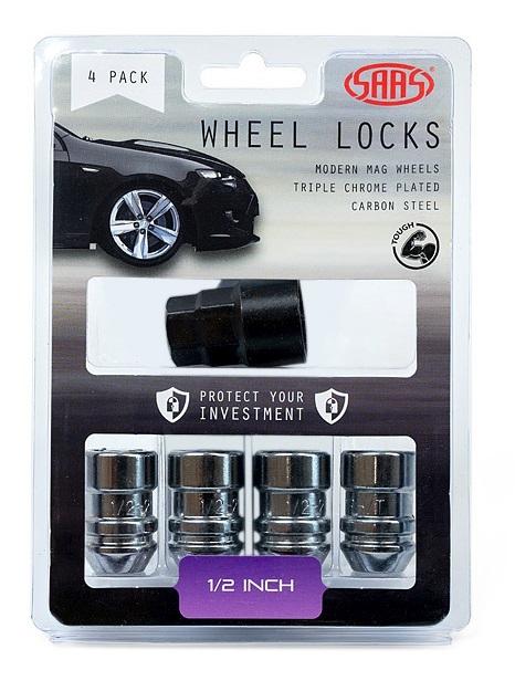 SAAS Locking Wheel Nuts Internal Star Bulge 1/2" (4 Pack) 933521