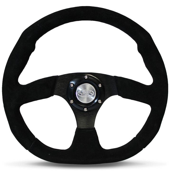 SAAS Steering Wheel Flat Bottom Suede Black 350mm D1-SWB-FS
