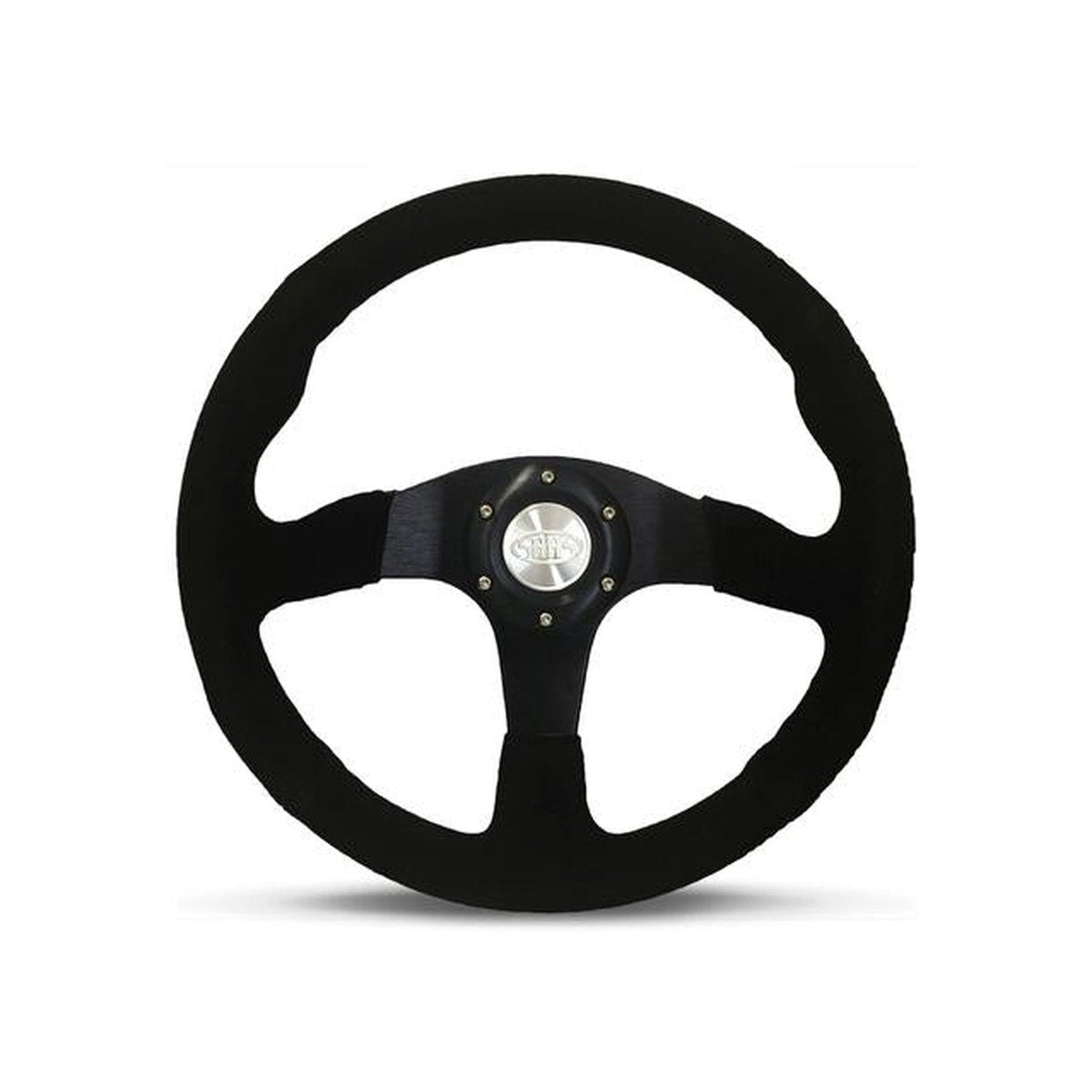 SAAS Steering Wheel Suede Black Spoke 350mm D1-SWB-RS
