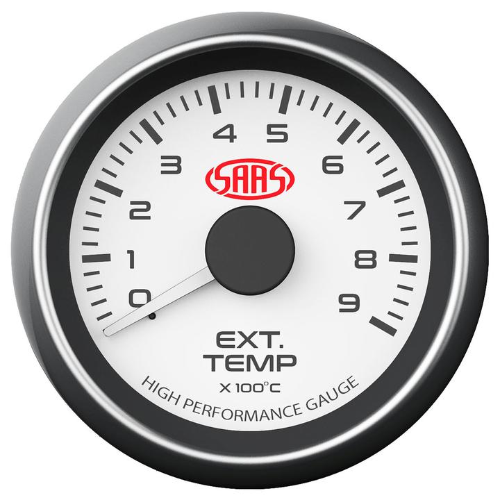 SAAS Muscle Series 2-1/16" Exhaust Temp Gauge 0-900C White SG-EXT52W1