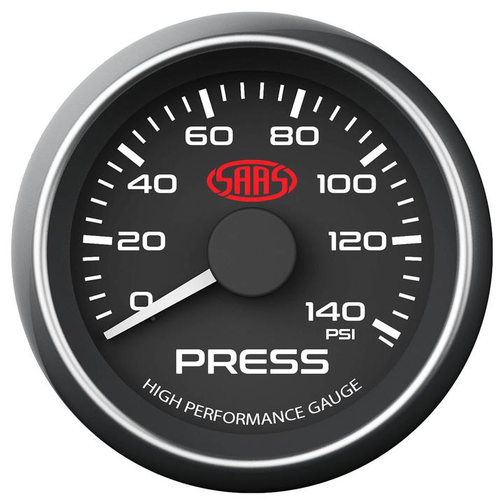SAAS Muscle Series 2-1/16" Oil Pressure Gauge 0-140 Psi Black SG-OP52B