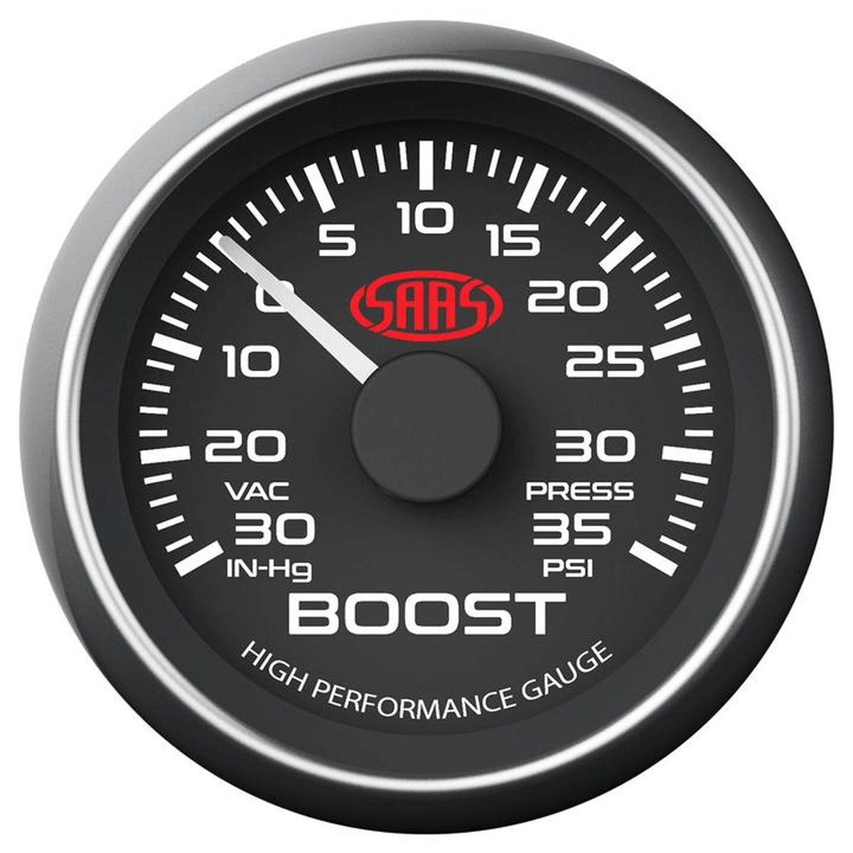 SAAS Muscle Series 2-1/16" Boost Gauge 30 In Hg/35 Psi Black SG-TB52B1